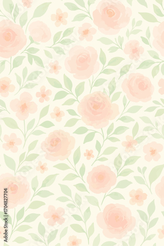 Wallpaper Mural seamless pattern with flowers Torontodigital.ca