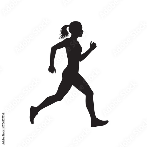 Silhouette of a woman running