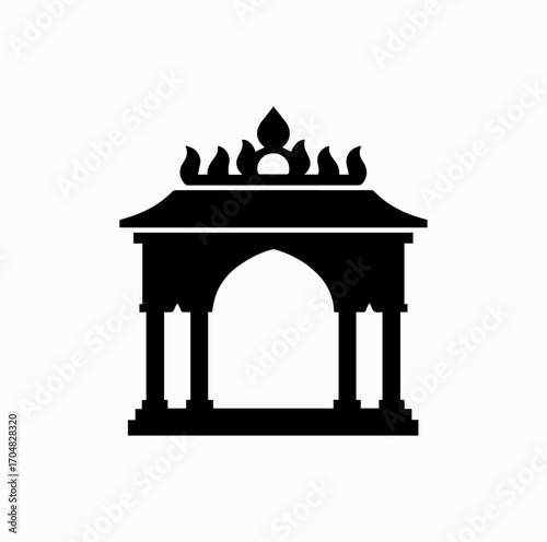 Durga Mandap Silhouette – Festival Pavilion Illustration