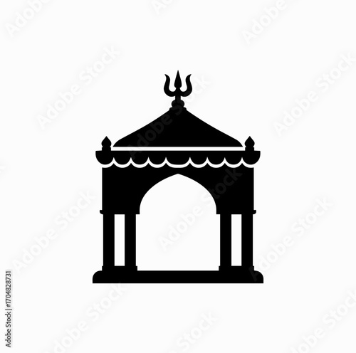 Durga Mandap Silhouette – Festival Pavilion Illustration