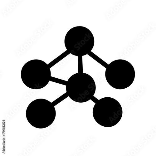 Black Node Network Graph Depicting Connections and Relationships in Data Structure