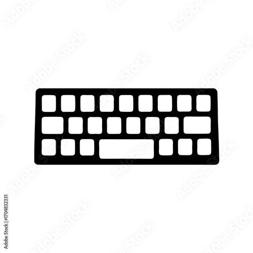 Stylized Illustration of a Keyboard with Minimalist Design and Rounded Corners