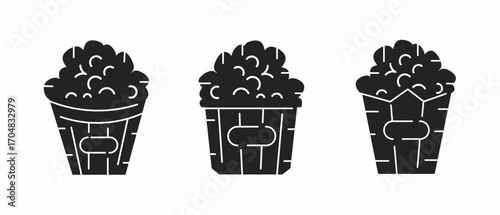Popcorn, studio, cinema. Popcorn symbol illustration design. Vector template.