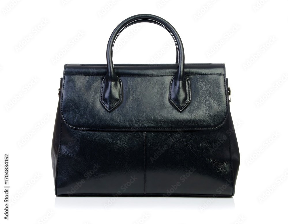 Naklejka premium Dark purse, leather, studio shot