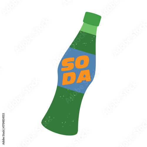 Soda bottle vector illustration. Element for food and beverages theme.