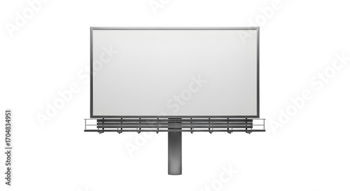 Standard Blank Billboard Mockup Isolated on Black Background - Advertising Template, Clear Display, Cutout