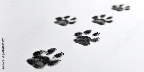 Paw print of dog isolated on transparent background. cat paw print. cat walk foot print. Paw print of dog PNG