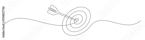 Continuous Line Art of Target with Arrow