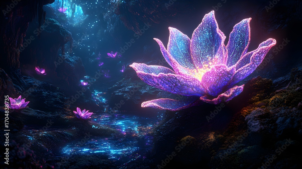 Naklejka premium Enchanting Lotus Cave