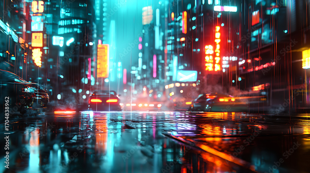 Fototapeta premium Cityscape abstract evening