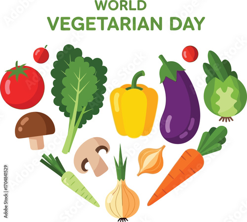 World vegetarian day with various fresh vegetables healthy food concept for banner or poster