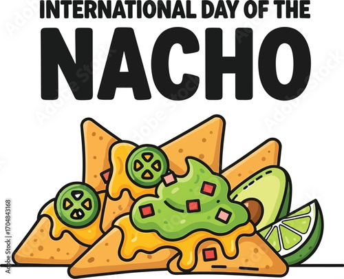 International day of the nacho illustration delicious mexican food and traditional cuisine