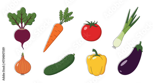 A colorful assortment of fresh root vegetables and garden produce showcasing a variety of shapes and hues for healthy eating.