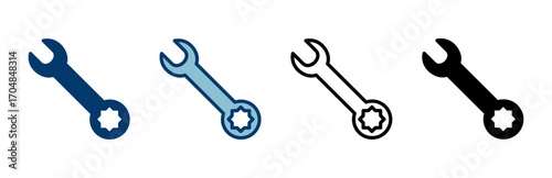 wrench icon vector isolated on white background. Wrench vector icon. Spanner symbol