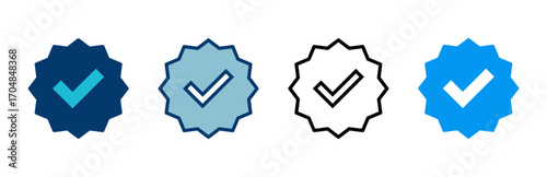 verified icon vector isolated on white background. verification check mark. approved icon