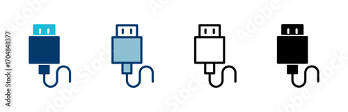Usb icon vector isolated on white background. Flash disk icon vector