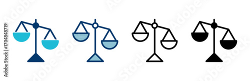 Scales icon vector isolated on white background . Law scale icon. Justice sign