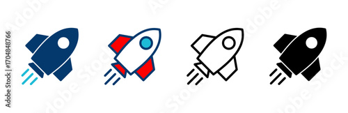 Rocket icon vector isolated on white background. Start Up Concept Symbol. Startup icon