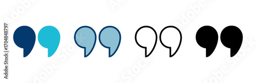 Quote icon vector isolated on white background. Quote sign icon. Quotation mark symbol.