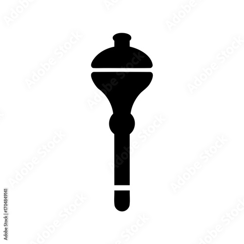 Black silhouette vector illustration of a mace weapon or scepter object