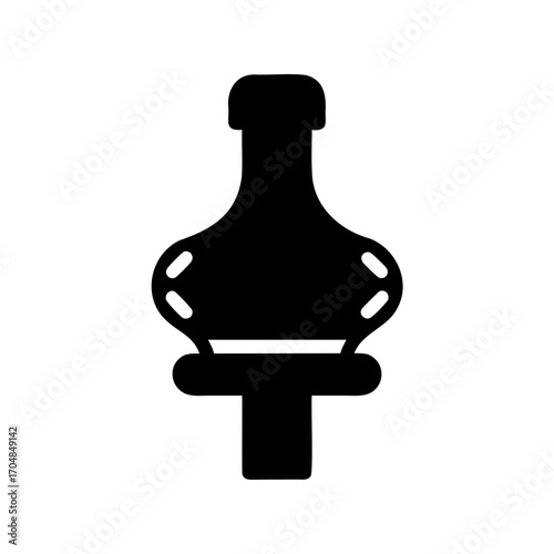 Black and White Vector Illustration of a DAB Rig Vaporizer Silhouette