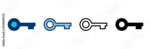 Key icon vector isolated on white background. Key vector icon. Key symbol. security