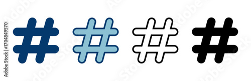 Hashtag icon vector isolated on white background. hashtag vector icon
