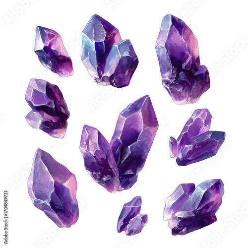 Cluster of purple crystals