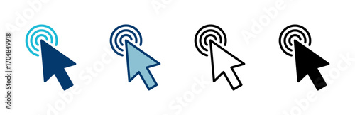 Click icon vector isolated on white background. Cursor icon. Computer mouse click cursor black arrow icons. pointer arrow