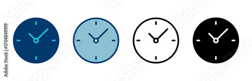 Clock icon vector isolated on white background. Time icon vector. Clock vector icon