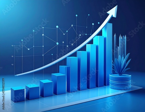 3D Growing Business Graph