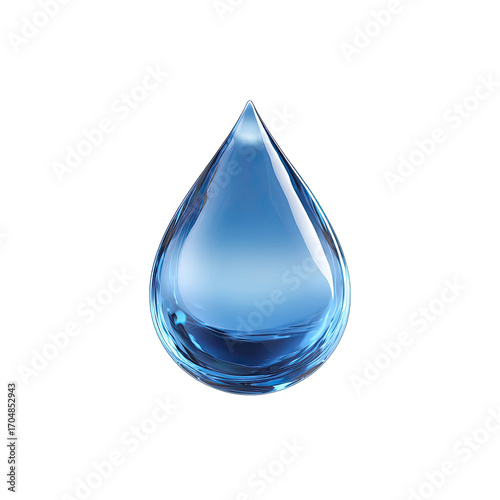A vibrant, stylized blue water droplet