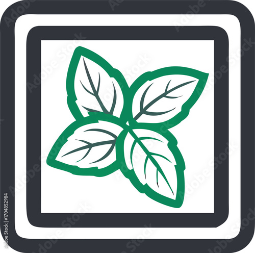 Green peppermint leaves graphic on a white background green leaves herb
