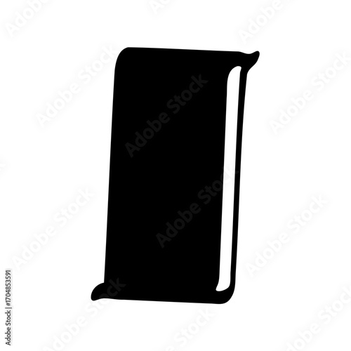 Black and White Silhouette of an Open Book with Pages