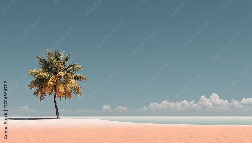 Fototapeta premium Single Palm Tree on Desert