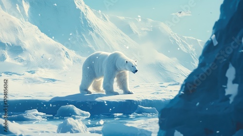 Wallpaper Mural Majestic Polar Bear in Arctic Wonderland: A Breathtaking Winter Scene Torontodigital.ca