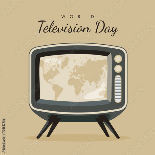 vector world television day background template