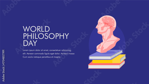 vector world philosophy day poster template