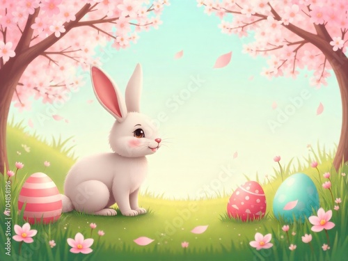 easter bunny with eggs