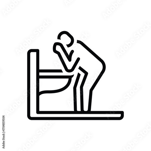 Black line icon for nausea