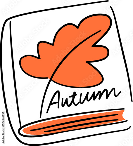 vector illustration of autumn book with maple leaf