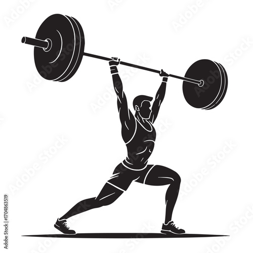 Black powerlifting Silhouette Vector, High Quality Illustration on White Background