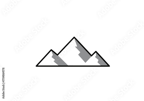 Minimalist Mountain Range Art Peak Adventure & Exploration in a Clean, Geometric Design for Nature Enthusiasts