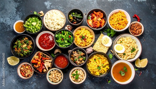 Diverse Asian Cuisine - A Vibrant Culinary Collection of Bowls.