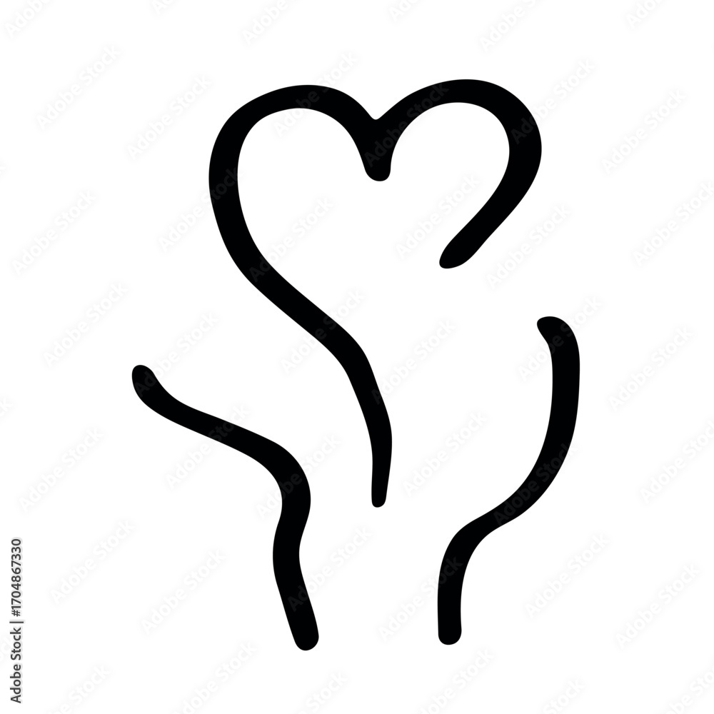Obraz premium Hand drawn steam and smoke Steam swirls doodle Heat waves or aroma from cooking food and hot coffee, gas and fumes Single element for print, web, design, decor