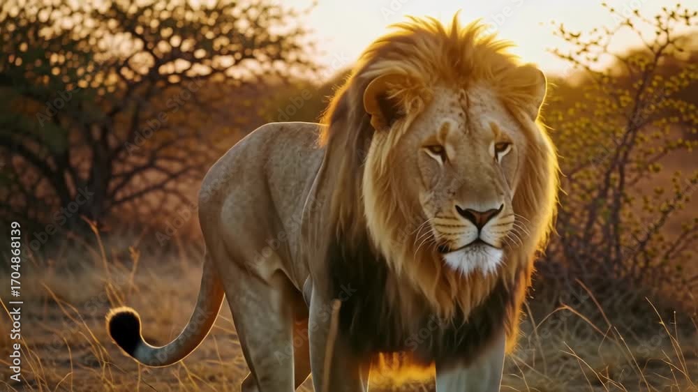 custom made wallpaper toronto digitalMajestic wild lion standing in African savanna at sunset