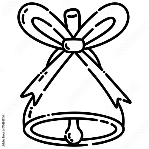 christmas bell with ribbon
