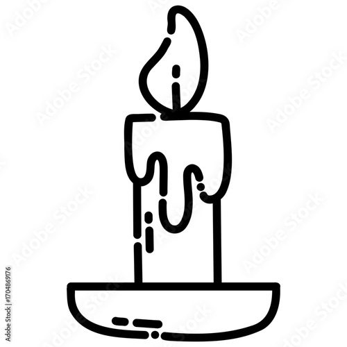christmas burning candle vector illustration