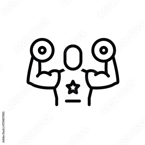 Black line icon for lifting power