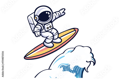 Astronaut character icon illustration. Science Technology Icon Concept Isolated Premium Vector. Flat Cartoon Style